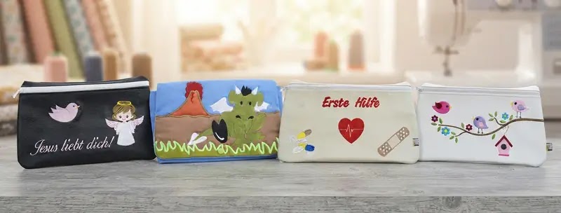 Bestickten Taschen und Stoffkörbe