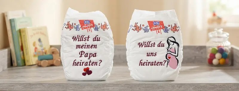 Windel Heiratsantrag machen