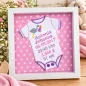 Preview: Bilderrahmen zur Geburt mit Baby Body Storch Name und Geburtsdaten
