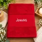 Preview: Badetuch mit Name Jonas weiß bestickt