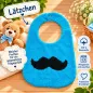 Preview: Lustiges Baby Lätzchen mit Bartmotiv aus Baumwolle