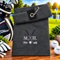 Preview: Golfhandtuch Microfaser Grau Personalisiert mit Golfmotiv und Initialen