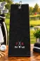 Preview: Golfhandtuch Microfaser Schwarz Personalisiert mit Golfmotiv und Initialen