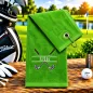 Preview: Golfhandtuch Hellgrün Personalisiert mit Golfschläger und Namen