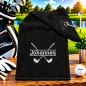 Preview: Golfhandtuch Microfaser Schwarz Personalisiert mit Namen