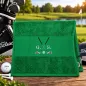 Preview: Golfhandtuch Grün Personalisiert mit Golfmotiv und Initialen