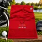 Preview: Golfhandtuch Rot Personalisiert mit Golfmotiv und Initialen