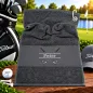 Preview: Golfhandtuch Dunkelgrau Personalisiert mit Golfmotiv und Name