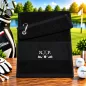 Preview: Golfhandtuch Schwarz mit Initialen