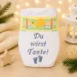 Preview: Personalisierte Windel Du wirst Tante mit Schleifenband zur Baby-Ankündigung.