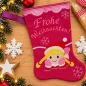 Preview: Nikolausstiefel Mädchen Frohe Weihnachten Größe S bestickt