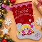 Preview: Nikolausstiefel Mädchen Frohe Weihnachten Größe S bestickt