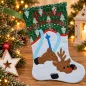 Preview: Nikolausstiefel Elch Frohe Weihnachten Größe S bestickt