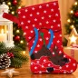 Preview: Nikolausstiefel Elch Größe S bestickt Weihnachtsdeko