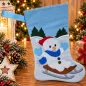 Preview: Nikolausstiefel Schneemann Größe S bestickt Weihnachtsdeko