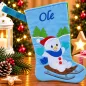 Preview: Nikolausstiefel Schneemann Größe S mit Name Ole