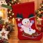 Preview: Nikolausstiefel Schneemann Größe S bestickt Weihnachtsdeko