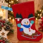 Preview: Nikolausstiefel Schneemann Größe S bestickt Weihnachtsdeko