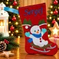 Preview: Nikolausstiefel Schneemann Größe S mit Name Sergej