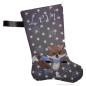 Preview: Nikolausstiefel mit Name Stofffarbe grau
