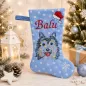 Preview: Nikolausstiefel SHETLAND SHEEPDOG bestickt mit Name Balu