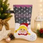 Preview: Nikolausstiefel mit Name Stofffarbe grau