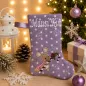 Preview: Nikolausstiefel mit Name Stofffarbe lila