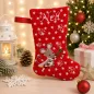 Preview: Nikolausstiefel mit Name Stofffarbe rot