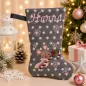 Preview: Nikolausstiefel mit Name Stofffarbe grau