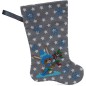 Preview: Nikolausstiefel mit Name Stofffarbe grau