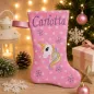 Preview: Nikolausstiefel mit Name Stofffarbe rosa