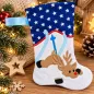 Preview: Nikolausstiefel Elch Größe S bestickt Weihnachtsdeko