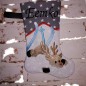 Preview: Nikolausstiefel mit Name Stofffarbe grau