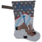 Preview: Nikolausstiefel mit Name Stofffarbe grau