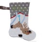 Preview: Nikolausstiefel mit Name Stofffarbe grau