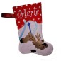 Preview: Nikolausstiefel mit Name Stofffarbe rot