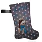 Preview: Nikolausstiefel mit Name Stofffarbe grau