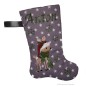 Preview: Nikolausstiefel mit Name Stofffarbe grau