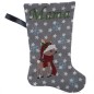 Preview: Nikolausstiefel mit Name Stofffarbe grau