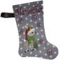 Preview: Nikolausstiefel mit Name Stofffarbe grau