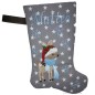 Preview: Nikolausstiefel mit Name Stofffarbe grau
