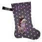 Preview: Nikolausstiefel mit Name Stofffarbe grau