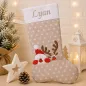 Preview: Nikolausstiefel Rentier und Weihnachtsmann XXL mit Name