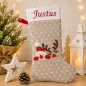Preview: Nikolausstiefel Rentier und Weihnachtsmann XXL mit Name