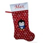 Preview: Bestickte Nikolausstiefel XXL Pinguin mit Name