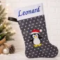 Preview: Bestickte Nikolausstiefel XXL Pinguin mit Name