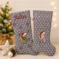 Preview: Nikolausstiefel Rentier Stofffarbe grau