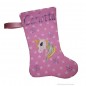 Preview: Nikolausstiefel mit Name Stofffarbe rosa
