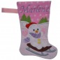 Preview: Nikolausstiefel mit Name Stofffarbe rosa