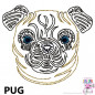 Preview: Impfausweishülle mit Pug